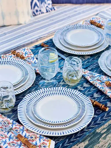 Juliska Sitio Striped Side/Cocktail Plate - White Wash Delft Blue | Thumbnail 3