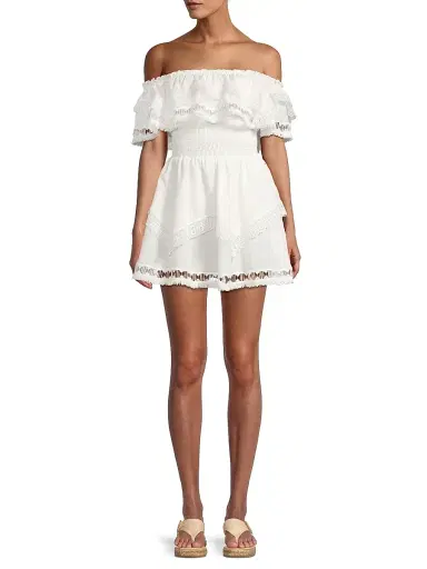 Peixoto Women's Wyatt Lace-Trim Dress - White - Size Large | Thumbnail 2