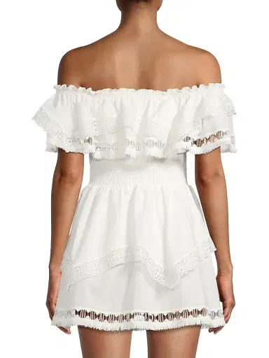 Peixoto Women's Wyatt Lace-Trim Dress - White - Size Large | Thumbnail 5
