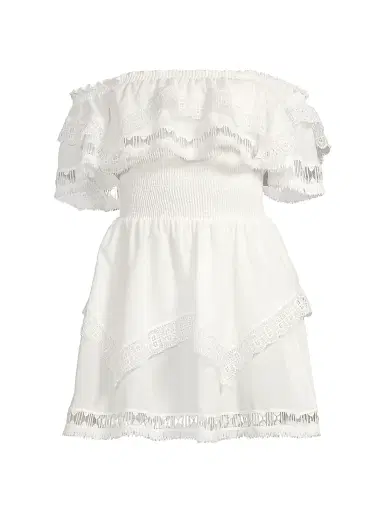 Peixoto Women's Wyatt Lace-Trim Dress - White - Size Large | Thumbnail 1