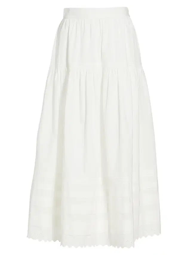 Women's Sebastiane Tiered Cotton Maxi Skirt - Powder