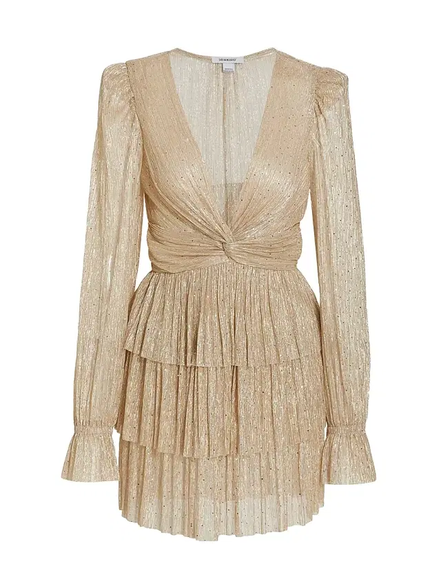 Sabina Musáyev Women's Felicie Sequin Knit Minidress - Gold