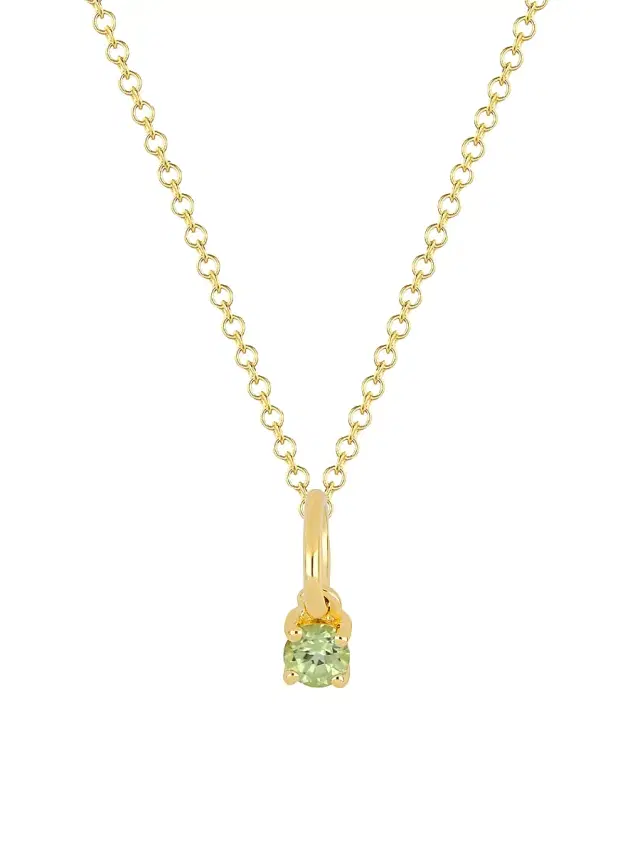 Women's 14K Yellow Gold & Gemstone Birthstone Pendant Necklace - Garnet