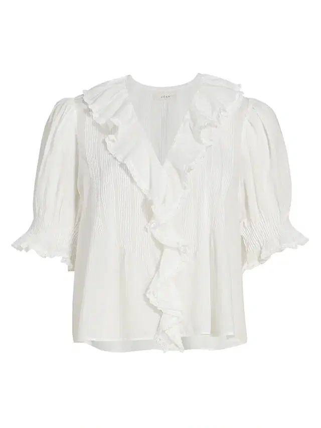 Women's Henri Ruffled Top - Salt