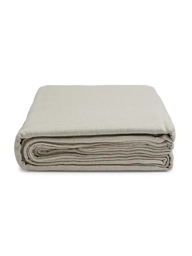 Lili Alessandra Rain Natural Herringbone Duvet Cover - Natural Queen