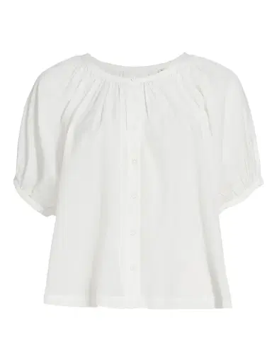 DÔEN Women's June Puff-Sleeve Top - Salt | Thumbnail 1