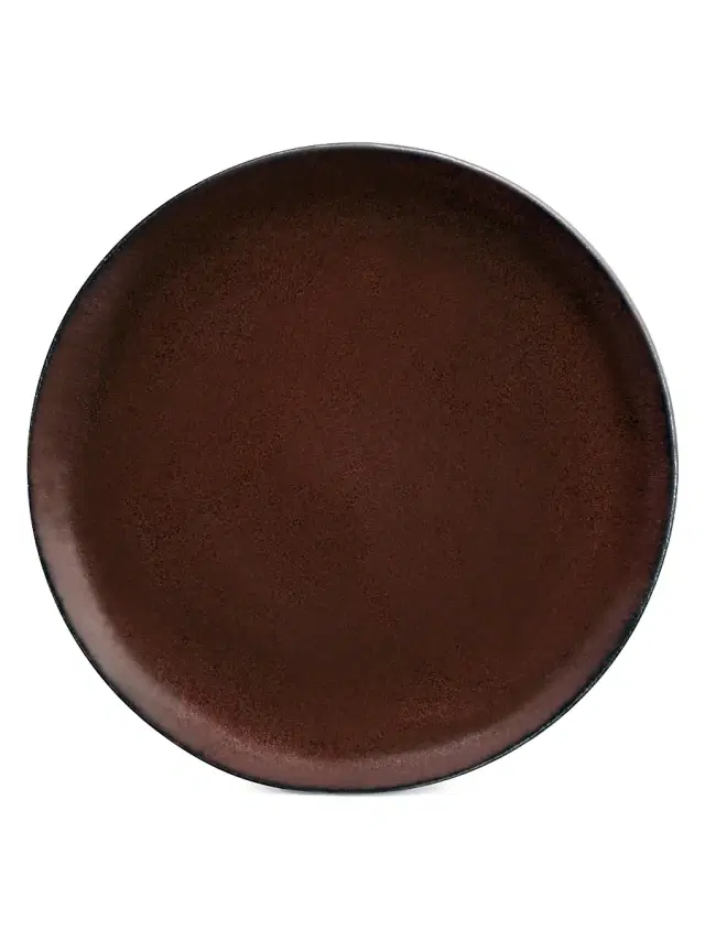 L'Objet Terra Leather Bread & Butter Plate - Wine 13''