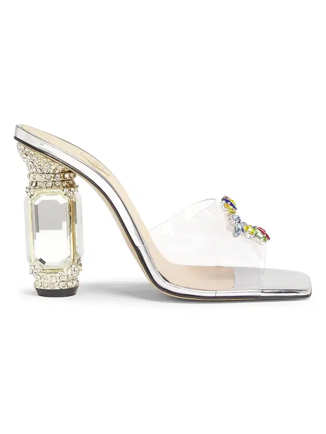 Nalebe Women's Aurum 100MM Transparent Mules - Clear