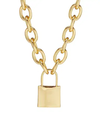 Kenneth Jay Lane Women's Goldtone Lock Pendant Necklace - Gold | Thumbnail 1