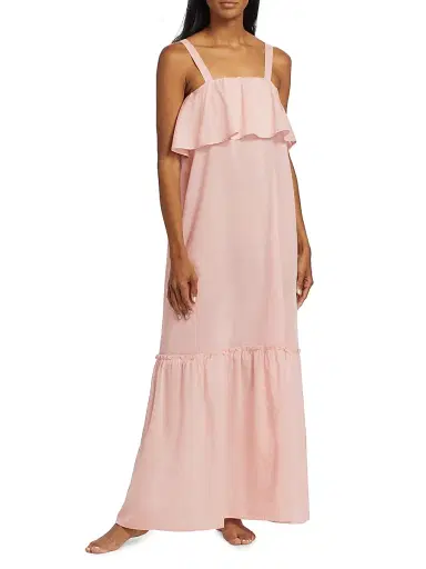 Pour Les Femmes Women's Ruffle Maxi Dress - Peach Whip - Size XL | Thumbnail 3