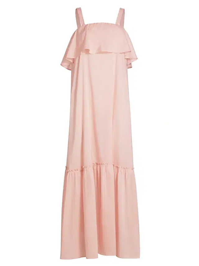 Pour Les Femmes Women's Ruffle Maxi Dress - Peach Whip