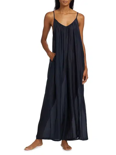 Pour Les Femmes Women's Silk Charmeuse Jumpsuit - Navy - Size Large | Thumbnail 2 Pour Les Femmes Women's Silk Charmeuse Jumpsuit - Navy - Size Large | Thumbnail 2