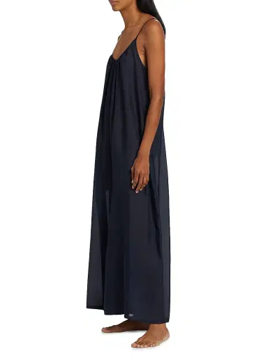 Pour Les Femmes Women's Silk Charmeuse Jumpsuit - Navy - Size Large | Thumbnail 4 Pour Les Femmes Women's Silk Charmeuse Jumpsuit - Navy - Size Large | Thumbnail 4