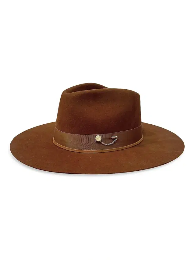 Women's Beech Wool Flat-Brimmed Fedora - Beech Coffee