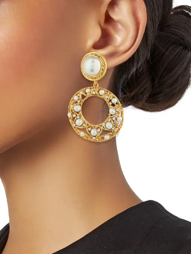 Women's 22K Gold-Plated & Faux Pearl Drop Earrings - Gold Pearl