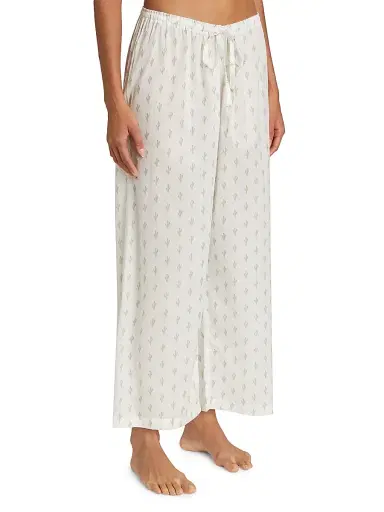 Pour Les Femmes Women's Cactus Cotton Long-Sleeve Pajamas - Cactus - Size Large | Thumbnail 4