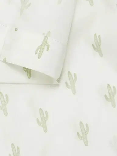 Pour Les Femmes Women's Cactus Cotton Long-Sleeve Pajamas - Cactus - Size Large | Thumbnail 7
