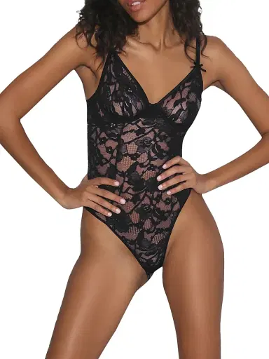 Fleur du Mal Women's Magnolia Lace Ouvert Bodysuit | Thumbnail 3 Fleur du Mal Women's Magnolia Lace Ouvert Bodysuit | Thumbnail 3