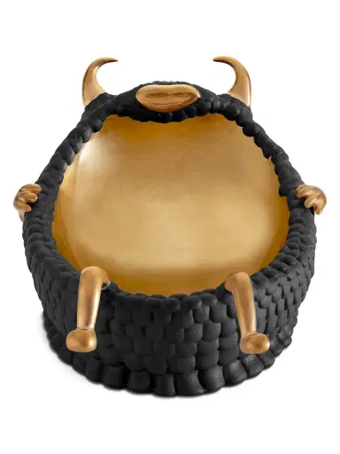 L'Objet Haas Lazy Susan 24K Gold & Porcelain Catchall Tray | Thumbnail 2