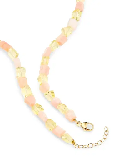 Jia Jia Women's Purple Rain 14K Yellow Gold, Pink Opal & Lemon Quartz Beaded Necklace - Pink | Thumbnail 3 Jia Jia Women's Purple Rain 14K Yellow Gold, Pink Opal & Lemon Quartz Beaded Necklace - Pink | Thumbnail 3
