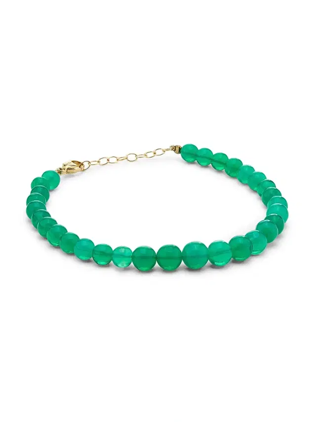 Women's Soleil 14K Yellow Gold & Gemstone Beaded Bracelet - Green
