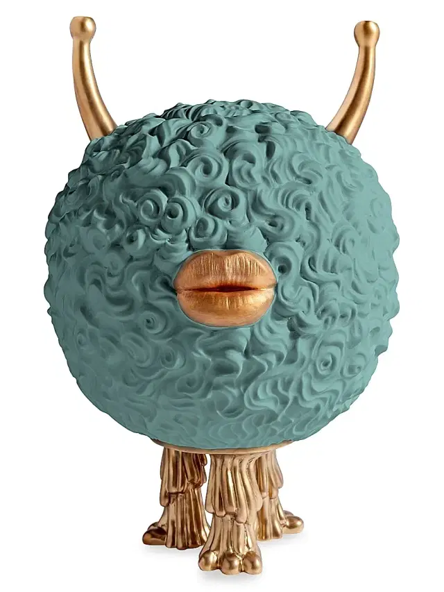 Haas Celadon 24K Gold & Porcelain Monster Incense Burner
