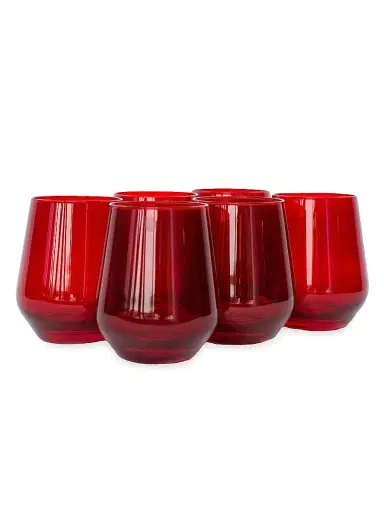 Estelle Colored Glass Tinted Stemless Wine Glasses 6-Piece Set - Midnight Blue | Thumbnail 1 Estelle Colored Glass Tinted Stemless Wine Glasses 6-Piece Set - Midnight Blue | Thumbnail 1