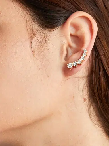 VRAI Women's 14K Yellow Gold & Round 1.70 TCW Lab-Grown Diamond Ear Arc - Yellow Gold | Thumbnail 3
