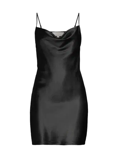 Fleur du Mal Women's Cowlneck Silk Slip - Black - Size Large | Thumbnail 1 Fleur du Mal Women's Cowlneck Silk Slip - Black - Size Large | Thumbnail 1