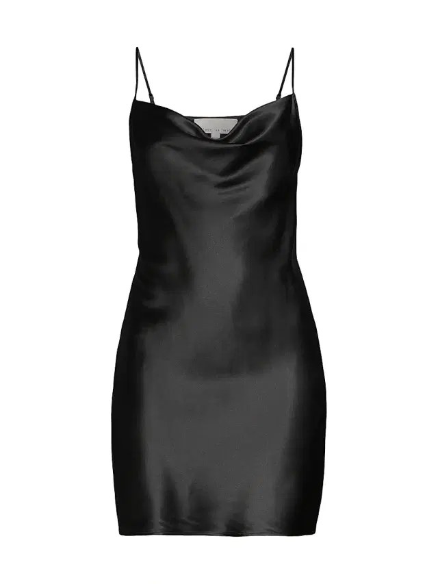Fleur du Mal Women's Cowlneck Silk Slip - Black