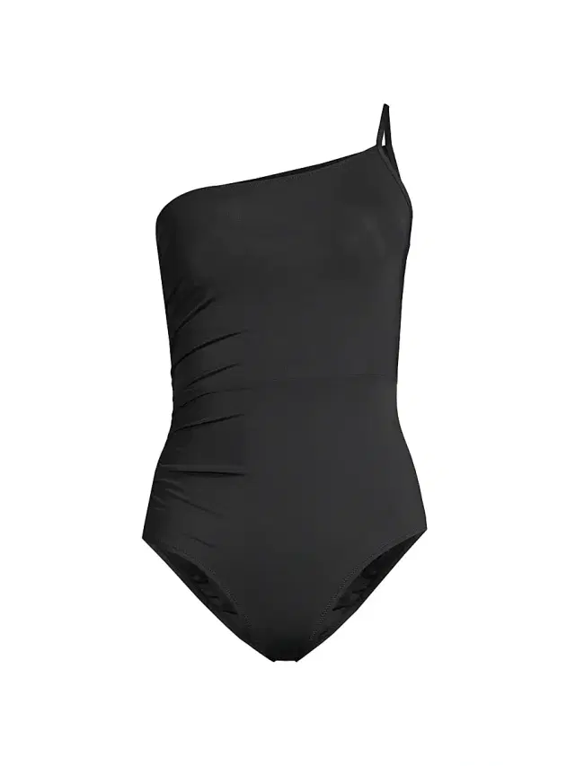 Change of Scenery Women's Kara One-Shoulder One-Piece Swimsuit - Black - Size Large