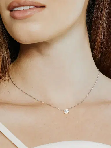 VRAI Women's 14K White Gold & Round 0.75 TCW Lab-Grown Diamond Pendant Necklace - White Gold | Thumbnail 4