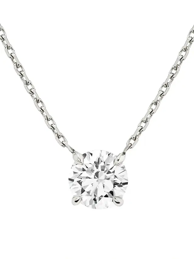 Women's 14K White Gold & Round 0.75 TCW Lab-Grown Diamond Pendant Necklace - White Gold