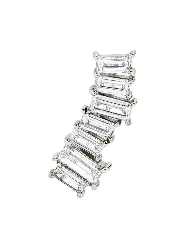 Women's 14K White Gold & Baguette 2.25 TCW Lab-Grown Diamond Ear Arc - White Gold