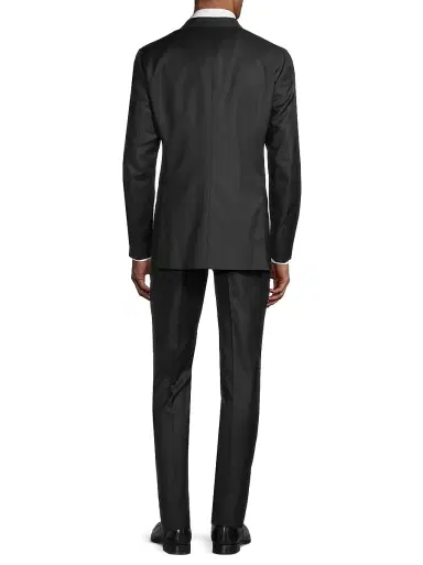 Isaia Men's Sanita Two-Button Wool Tuxedo - Black - Size 50 | Thumbnail 5