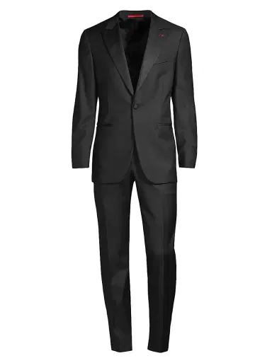 Isaia Men's Sanita Two-Button Wool Tuxedo - Black - Size 50 | Thumbnail 1