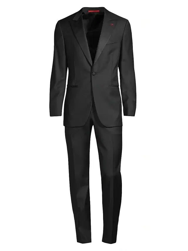 Men's Sanita Two-Button Wool Tuxedo - Black