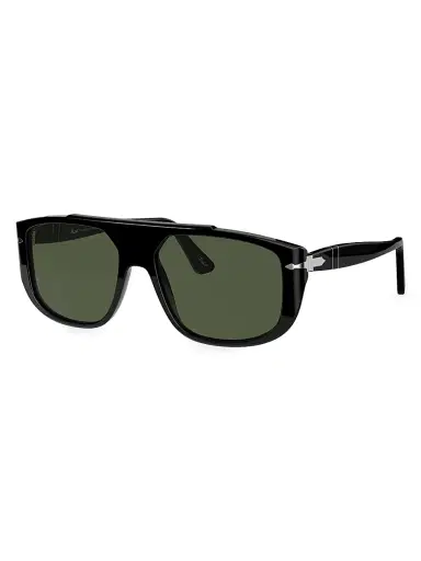 PERSOL Men's 54MM Rectangular Sunglasses - Black | Thumbnail 2 PERSOL Men's 54MM Rectangular Sunglasses - Black | Thumbnail 2