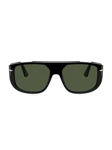 PERSOL Men's 54MM Rectangular Sunglasses - Black | Thumbnail 1 PERSOL Men's 54MM Rectangular Sunglasses - Black | Thumbnail 1