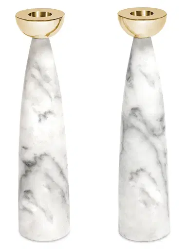 Anna New York Coluna 2-Piece Carrara Marble & Steel Candlestick Set | Thumbnail 2 Anna New York Coluna 2-Piece Carrara Marble & Steel Candlestick Set | Thumbnail 2
