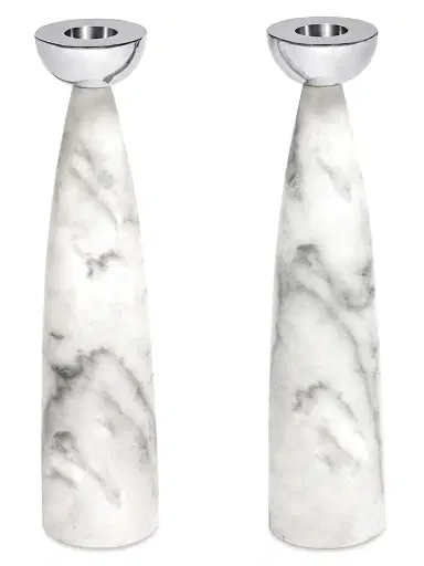 Anna New York Coluna 2-Piece Carrara Marble & Steel Candlestick Set | Thumbnail 1 Anna New York Coluna 2-Piece Carrara Marble & Steel Candlestick Set | Thumbnail 1