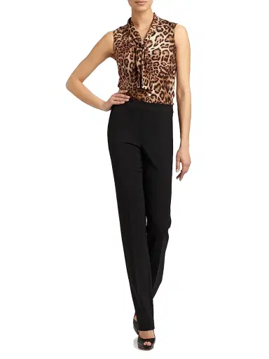 St. John Women's Crepe Marocain Diana Pants - Caviar | Thumbnail 2 St. John Women's Crepe Marocain Diana Pants - Caviar | Thumbnail 2