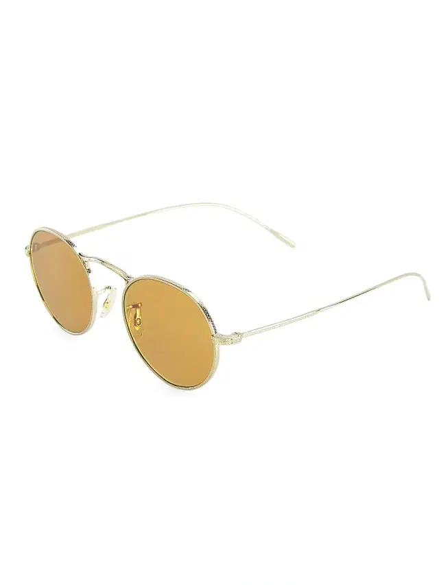 Men's 49MM Phantos Round Sunglasses - Lite Brown