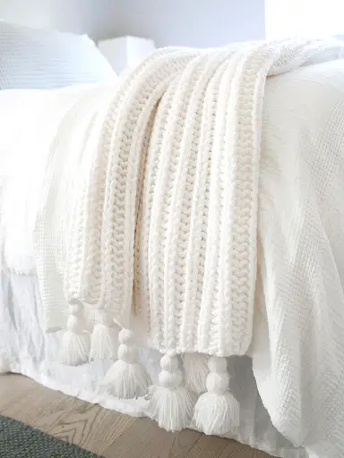 Pom Pom at Home Anacapa Oversized Throw Blanket - White | Thumbnail 2