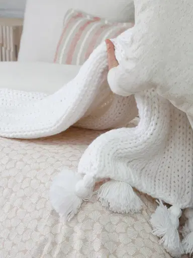 Pom Pom at Home Anacapa Oversized Throw Blanket - White | Thumbnail 3