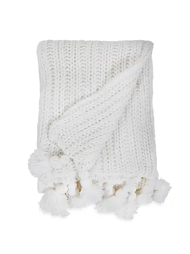 Pom Pom at Home Anacapa Oversized Throw Blanket - White | Thumbnail 1