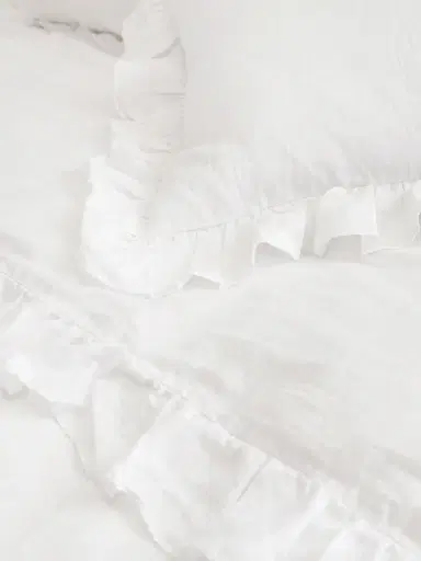 Pom Pom at Home Charlie Linen Duvet Cover - White Euro | Thumbnail 4