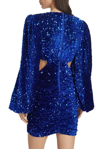 Line & Dot Women's Valeria Sequined Minidress - Royal Blue - Size XS | Thumbnail 5