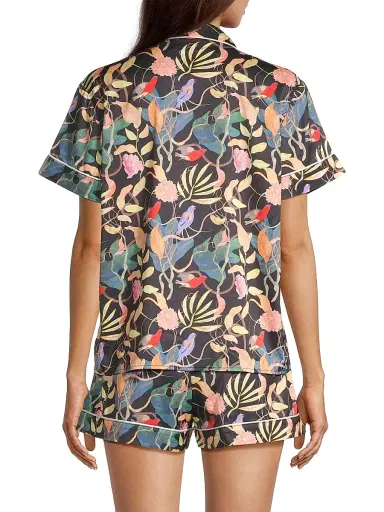 Averie Women's Sunset Ocean Dip Printed Shorts Pajama Set - Black - Size Large | Thumbnail 5 Averie Women's Sunset Ocean Dip Printed Shorts Pajama Set - Black - Size Large | Thumbnail 5