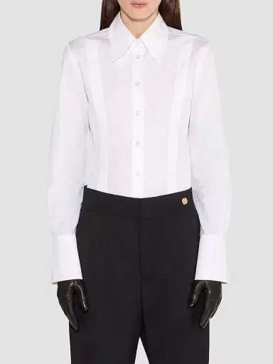 Callas Milano Women's Ripley Fitted Button Front Shirt - White | Thumbnail 2